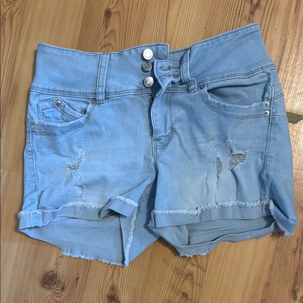 YMI Blue Jean Shorts with Distressed Cuffs